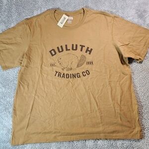 Duluth Trading Co Relaxed Fit Longtail T Men’s Size 2XL Beaver Logo Brown NWT